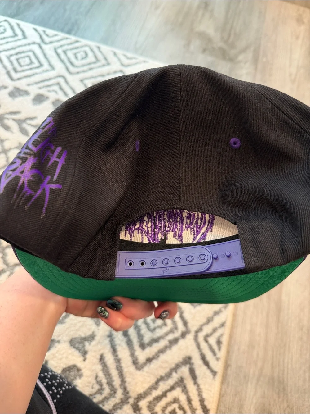 Ice Nine Kills Black and Purple Snapback Hat with Embroidered Graphic